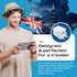 Ceptics UK Travel Adapter Plug - Type G with 2 USB + USA Socket Input - Ultra Compact & Safe Grounded for Cell Phones,