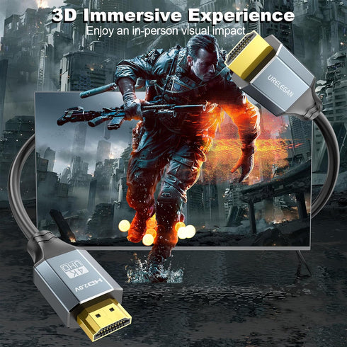 10 5-Pack, 4K 10FT, 2.0 4K@60Hz, 2K@165/144/120Hz,1080P, 3D, 2.2, CL3 FT HDMI Cable High Speed HDMI Cord HDMI to HDMI