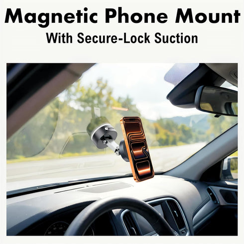 It's Just Smart 17, 16, 15, 14, Magnetic Phone Mount with Ultra Power Locking Suction Cup for Car, Desk & Mirror