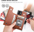 Bocasal Crossbody Wallet Case for iPhone 12/12 Pro, Card Holder, Zipper Slot Protector, 6.1 Inch, Brown
