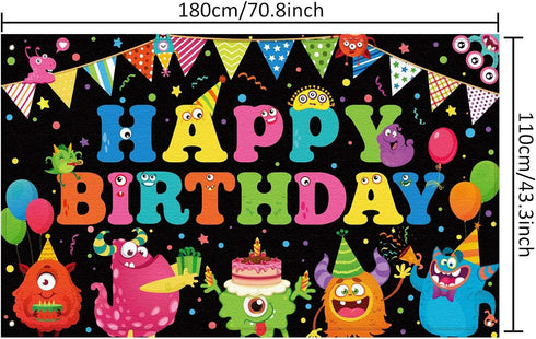 Birthday Backdrop, Happy Birthday Party Photography Background Banner, Cake Table Banner for Baby Shower