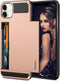 Vofolen iPhone 12 Case 5G Wallet Cover - Credit Card Holder Slot, Anti-Scratch Dual Layer Protective, Rose Gold