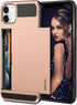 Vofolen iPhone 12 Case 5G Wallet Cover - Credit Card Holder Slot, Anti-Scratch Dual Layer Protective, Rose Gold