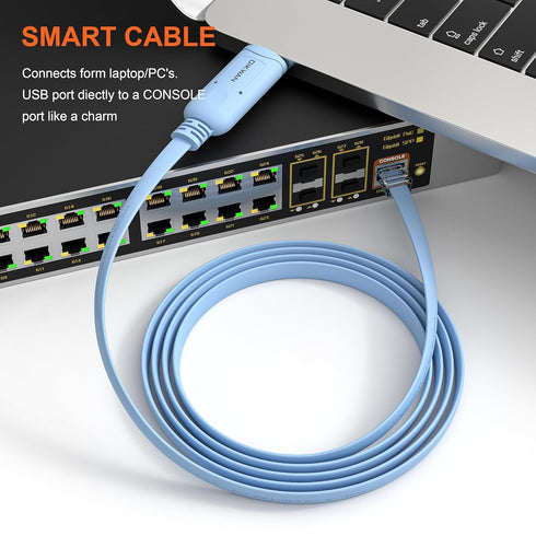 USB Cisco Console Cable, USB to RJ45 Console Cable for Routers/Switch, Compatible with Windows 7, 8, 10