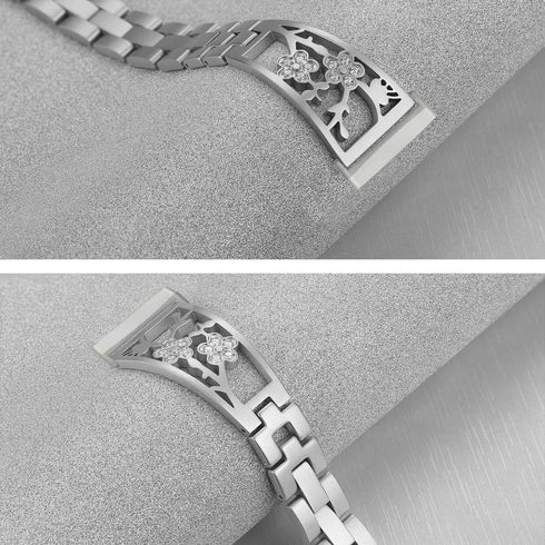 Stainless Steel Bracelet Compatible with Fitbit Sense 2/Sense/Versa 4/Versa 3 - Dressy Luxurious Bands