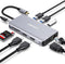 Lasuney 10 in 1 USB Type C HUB with Triple Display, 2 HDMI, Ethernet, PD3.0, 3 USB Ports, SD/TF Docking Station