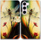 Bcov Colorful Dragonfly Style Leather Flip Wallet Case for Samsung Galaxy S24, Kickstand with Card Slot Holder