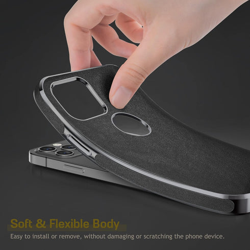 LOHASIC Leather Case for iPhone 13 Pro, Slim Luxury PU Cover, Shockproof Anti-Scratch Protective Case