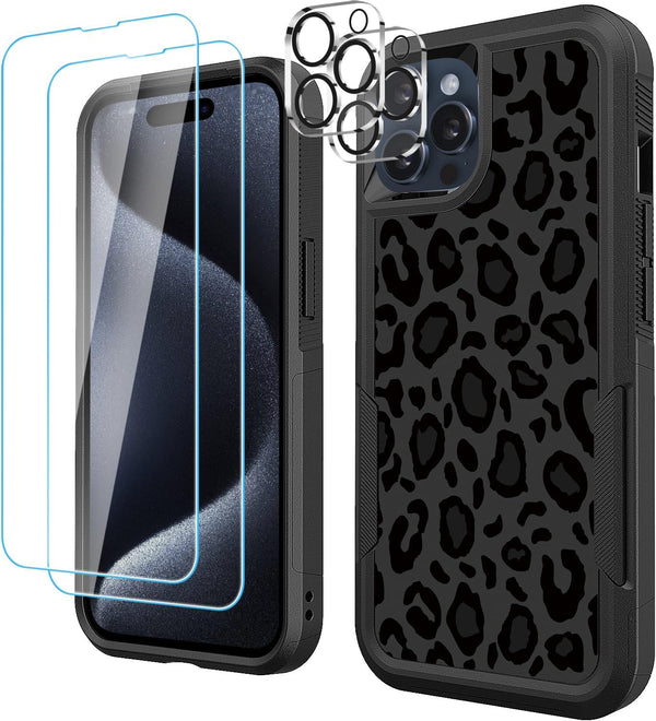 Shopify SEO Optimized:
iPhone 15 Pro Max Case - 5 in 1 Heavy-Duty Slim, Cute Leopard + 2 Screen & Camera Lens
