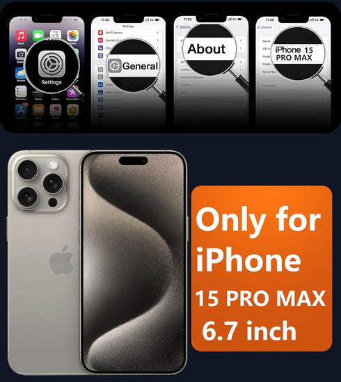 FNTCASE for iPhone 15 Pro-Max Case: Strong Magnetic Phone Case with Screen Protector | Camera Protector Translucent Matte Slim Shockproof Military-Grade Drop Protection Phone Cover (Black)