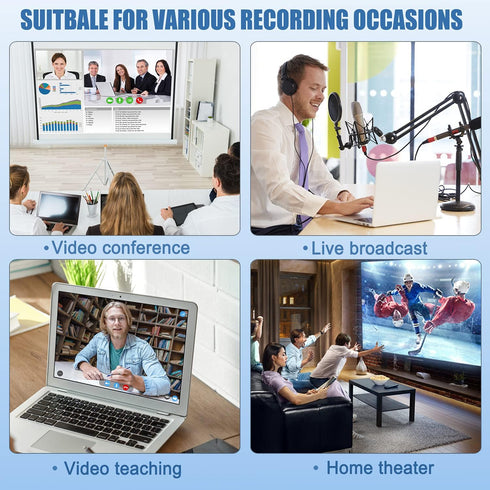 Video Capture Card, USB3.0 HDMI to USB C, 4K 1080P 60FPS Capture for Gaming Live Streaming, Compatible with Windows