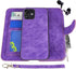 MODOS LOGICOS Detachable Wallet Folio Compatible with iPhone 12 Mini, Purple PU Leather Purse with Zipper