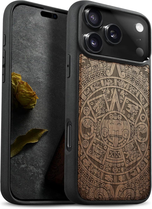 Carveit Magnetic Wooden Case for iPhone 17 Pro Max Case, Wood Artisan Engraved