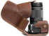 MegaGear Ever Ready Leather Camera Case for Canon EOS M6 (18-150 mm), Dark Brown with Battery Access