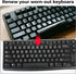 Josojoou 4PCS Keyboard Letter Stickers, Ultra-Clear Black Background with White Text Laptop Keyboard Stickers