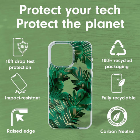 Sonix Case for iPhone 15 Pro, Compatible with MagSafe, 10ft Drop Tested, Bahama Palm Leaves