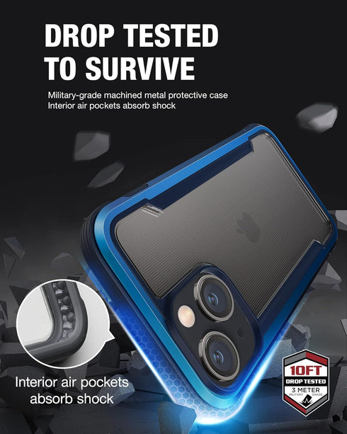 RAPTIC Shield Case for iPhone 14 Plus, Shockproof Clear Case, Military Grade 10ft Drop Tested, Durable Aluminum Frame,