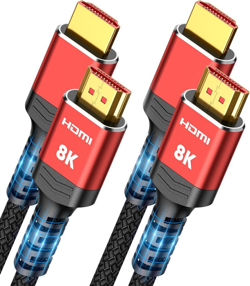 Highwings 8K 10K HDMI 2.1 Cable 6.6FT/2M 2-Pack, Ultra High Speed HDMI