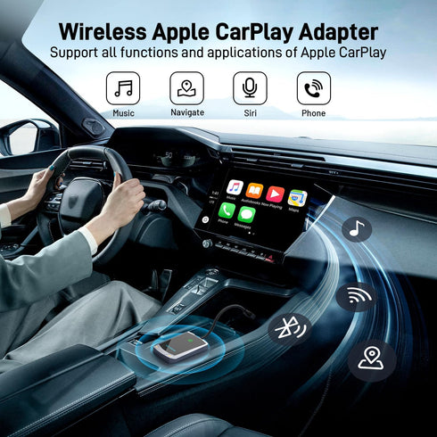 Wireless CarPlay Adapter for iPhone, Upgraded 5.8GHz Plug & Play Adapter for Cars from 2015, Fast Stable Connect