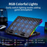 KeiBn Laptop Cooling Pad, Gaming Fan with 15 Quiet Fans, RGB Cooler for 10-17.3 Inch Laptops, 4 Height Stands