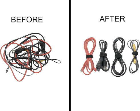 Cable Management Ties (30) 8" Reusable Self-Gripping Cord Straps for Organizing Cables and Wires