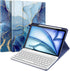 Fintie Keyboard Case for iPad Air 11-inch M2 (2024) - Ocean Marble Soft TPU Back Cover with Magnetically Detachable
