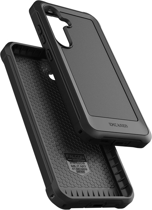Samsung Galaxy S24 Plus Rugged Belt Case by Encased - Heavy Duty Cover with Holster Clip & Tempered Glass Protector.