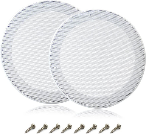 Fielect 2Pcs 6.5" Speaker Grill Covers, White Subwoofer Grill Cover Guard Protector with 8 Screws