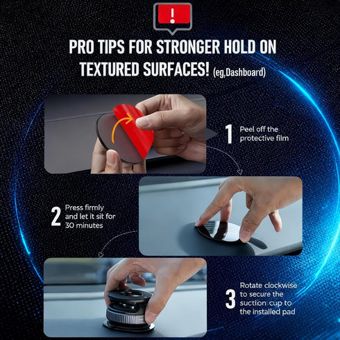AntoFlash 360 Vacuum Magnetic Car Phone Holder for Your Car, Adjustable Car Phone Mount, Foldable Car Mount
