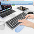 Wireless Transparent Keyboard and Mouse Combo with Soft Wrist Rest, Ergonomic Full-Size with Clear Keycaps, Compatible