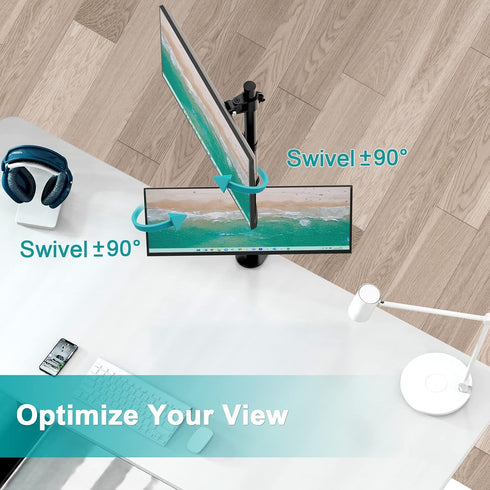 MOUNT PRO Vertical Dual Monitor Stand, Stacked Monitor Mount for 2 Monitors Up to 32 inches, Adjustable Desk Mount