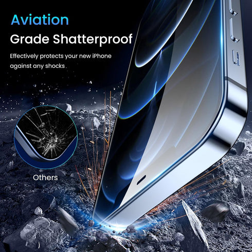 Fotbor iPhone 12 Pro Max Screen Protector & Camera Lens Protector, 3+3 Pack, HD Clear, Tempered Glass, Easy Install,