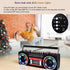 WISCENT 80's Cassette Retro Player Recorder with AM/FM/SW Radio, Bluetooth Boombox, USB, Built-in MIC for Voice