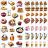 McEtt 5 Pack (145 Breakfast Food Sticker Sheets Aesthetic Illustrated Breakfast & Brunch Food Stickers Sheet Pieces)
