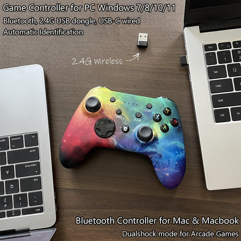 WZUICOV Bluetooth Mobile Game Controller for iPhone, iPad, Android, Switch, PC, Mac, TV Box, Tesla, with USB Wireless