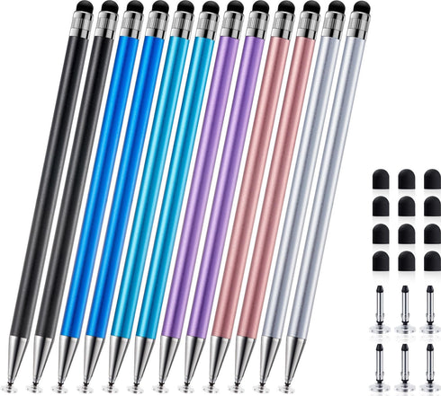 ChaoQ 2-in-1 Stylus Pen for Touchscreen, 12pcs High Sensitivity and Precision Stylus Pens
