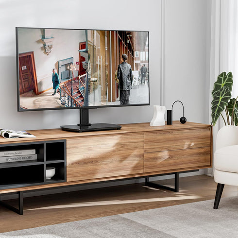 HOLMAXD 27-60 Inch 88 lbs, 400x400mm Universal TV Stand for TVs with Swivel Mount, Height Adjustable Table Top TV Stand