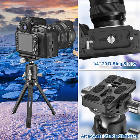CAVIX PU-70 (1/4-20 Arca-Swiss Compatible Quick Release Plate, Lightweight Aluminum Alloy with Non-Slip Pad