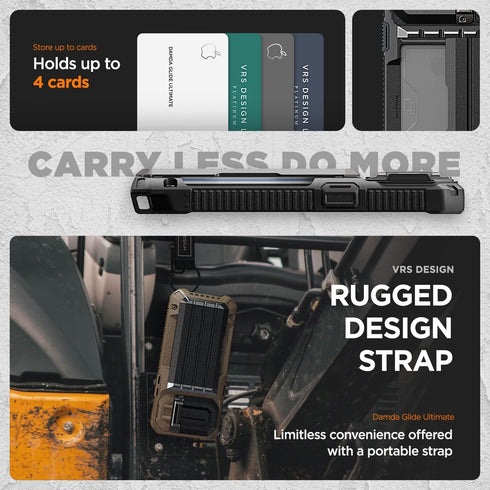 VRS DESIGN Damda Glide Ultimate Case for iPhone 15 Pro Max (2023) - Premium Wallet Case with Multi-Functional Strap