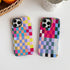 iPhone 12 / 12 Pro Case, Cute Colorful Checkered Shockproof Slim Soft TPU and Hard PC Protective Cases for Women/Men