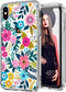 ICEDIO Case for iPhone X with Screen Protector, Clear Floral Patterns for Girls, Slim Fit TPU Protective Cover