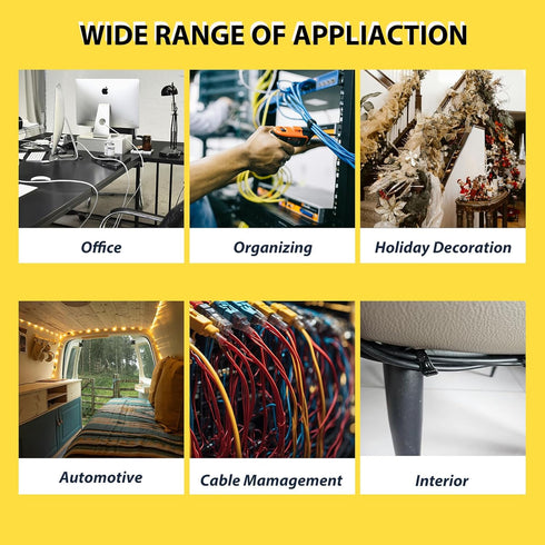 DyaMag 22mm 7.84" (10Magnets, 20 Magnetic Cable Zip Mounts Magnetic Cable Holder Multipurpose Magnet Wire Management