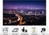 KeyWork 10x7ft Los Angeles Skyline Backdrop Purple Night Sky Light Trails City Lights Photography Background for Urban