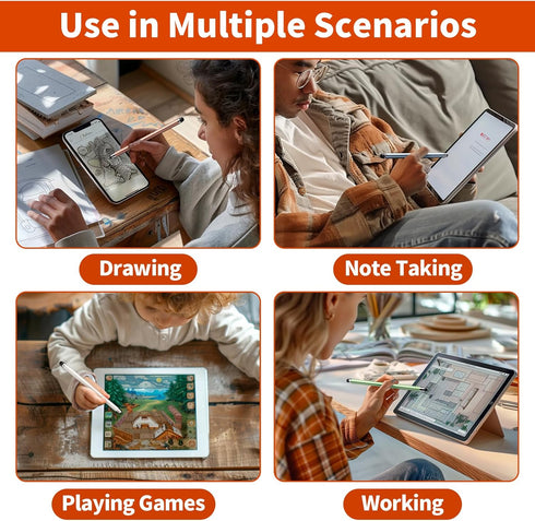10 PCS Stylus Pen for Touchscreen - 2-in-1 High Sensitivity Stylus for iPad, Compatible with iPhone, Android Tablets