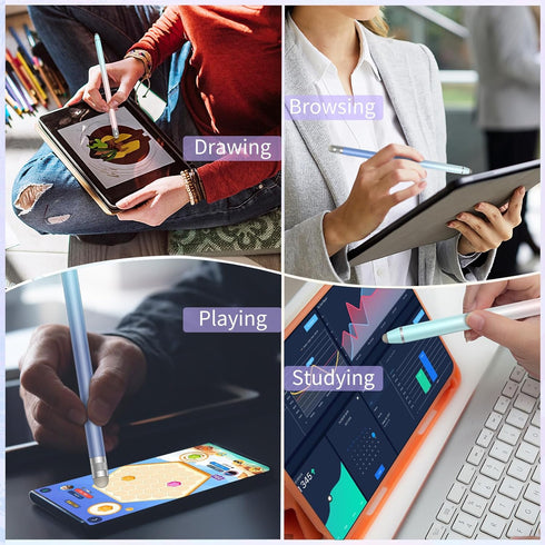 Stylus Pens for Touch Screens (3 Pcs), High Sensitivity Fiber Tips Capacitive Stylus for iPad, iPhone, Tablets, Samsung