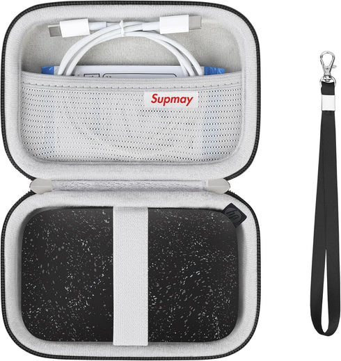 Hard Carrying Case for HP Sprocket Portable 2x3 Instant Photo Printer, Black Storage Holder Bag