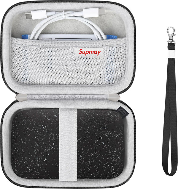 Hard Carrying Case for HP Sprocket Portable 2x3 Instant Photo Printer, Black Storage Holder Bag