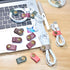 Cord Organizer, Cable Management USB Holder, Earbud Case, Wrap Headset Winder, Phone Earphone Clips Ties (Rose Red)