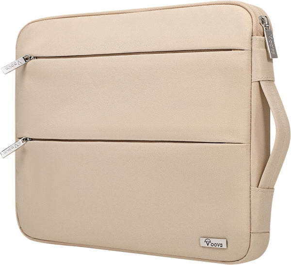 Voova Laptop Sleeve Case Compatible with 13.3-13.6 Inch MacBook Air/Pro, Waterproof Computer Bag Cover (Apricot)