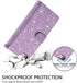 UEEBAI Wallet Case for iPhone 6 Plus & 6S Plus, Retro 9 Card Holder Slots with Zipper Pocket, Shockproof (Glitter